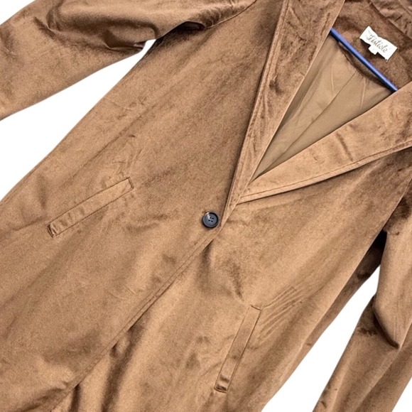 Listicle Jackets & Blazers - Listicle‎ Faux Suede Long Trench Coat Camel Tan Boho Western Duster Jacket Small